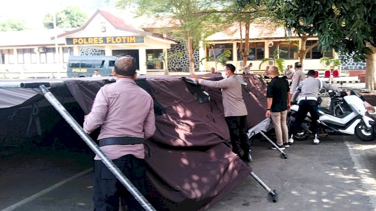 Gempa Guncang Flores, Polres Flotim Bergerak Bangun Pos Siaga Bencana