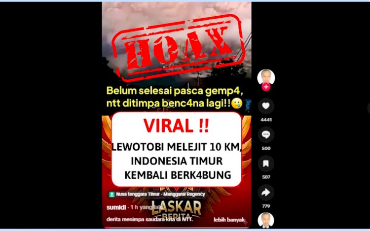 Hoaks “Gunung Lewotobi Melejit 10 KM”, Polres Flores Timur Imbau Warga Bijak Bermedia Sosial