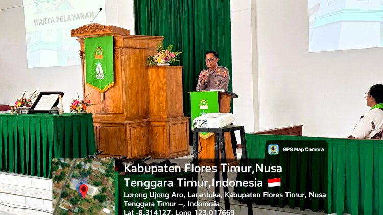 Dari Mimbar Ebenhaezer, Kapolres Flores Timur Gaungkan Pesan Damai dan Toleransi