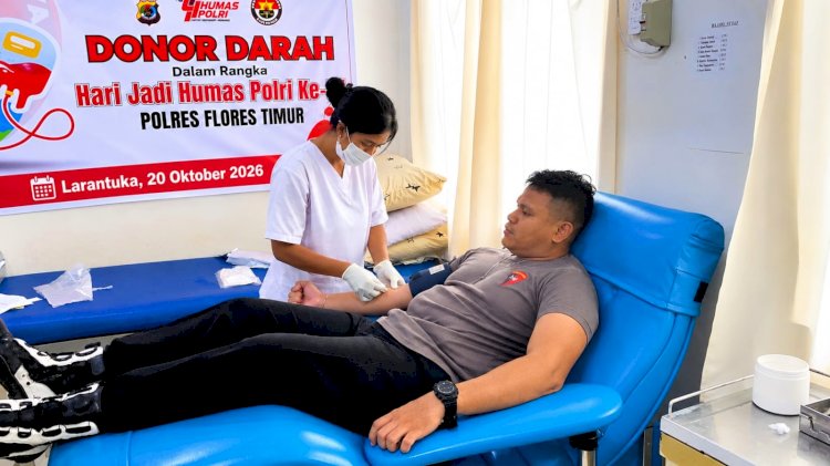 Polres Flotim Tebarkan Kepedulian bagi Masyarakat Melalui Donor Darah