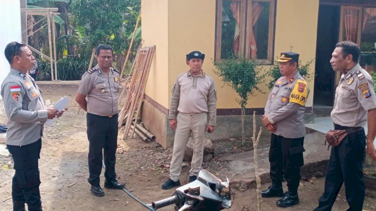 Karo Log Polda NTT Bersama PJU Polres Flotim Pantau Pembangunan Asrama Polsek Adonara