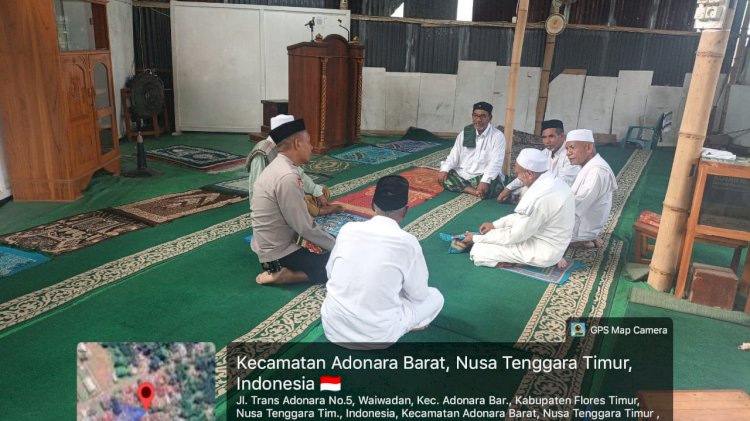 Giat Subuh Keliling, Bhabinkamtibmas Sampaikan Pesan Kamtibmas di Masjid Nurul Amama
