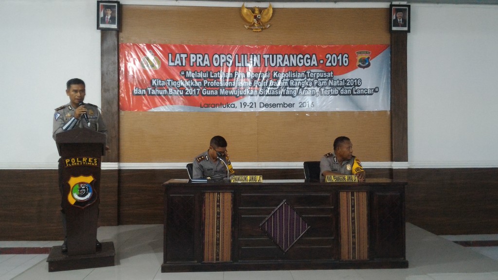 Polres Flores Timur mengadakan kegiatan latihan Pra Operasi Ops Lilin Turangga 2016