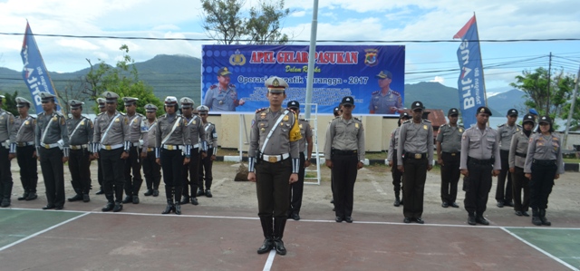 Polres Flotim Melaksanakan Apel Gelar Pasukan Operasi Simpatik Turangga 2017.