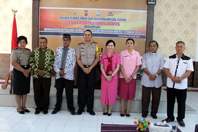 Jelang Pilkada NTT 2018, Doa Bersama Lintas Agama Di Aula Ikatara Polres Flotim