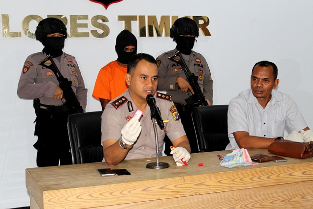 Polres Flotim Press Release Kasus Penyalahgunaan Narkotika Jenis Sabu-sabu