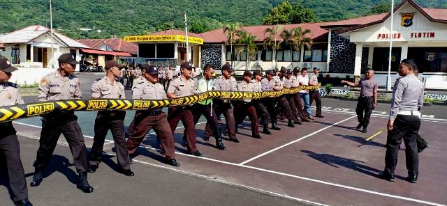 Jelang Pemilu 2019, Polres Flotim Tingkatkan Kapasitas SDM Dengan Latihan Dalmas