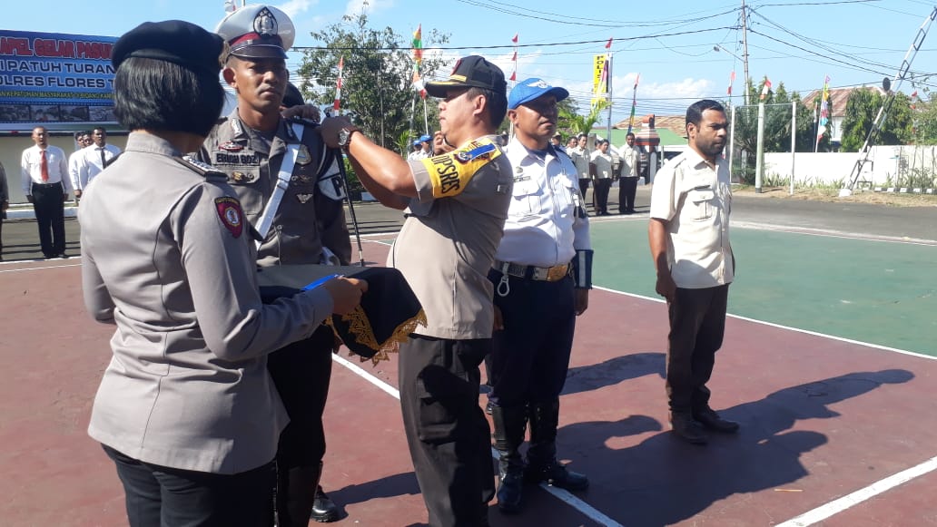 OPERASI PATUH TURANGGA 2019 DIMULAI, KAPOLRES FLOTIM PIMPIN  APEL GELAR PASUKAN