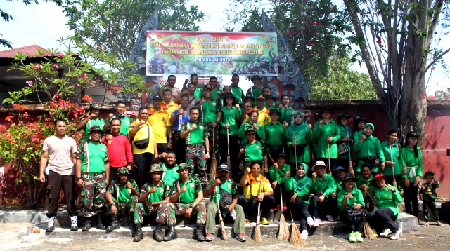 Sinergi TNI POLRI, Polres Flotim Ikut Karya Bhakti Yang Dilaksanakan Kodim 1624 Larantuka
